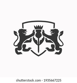 diseño del logo del clan, con el concepto de un león