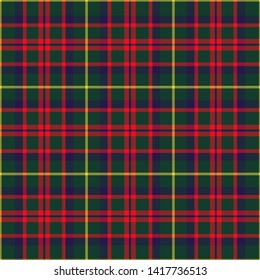 Clan MacKintosh Hunting Modern Tartan. Seamless pattern for fabric, kilts, skirts, plaids