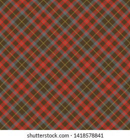 Clan MacKintosh Hunting Weathered Tartan. Diagonal cell, seamless pattern for fabric, kilts, skirts, plaids