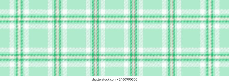 Tejido de textura de patrón de clan, tartán de fondo a cuadros caseros. Vector de fibra textil sin costuras en color claro y crema de menta.