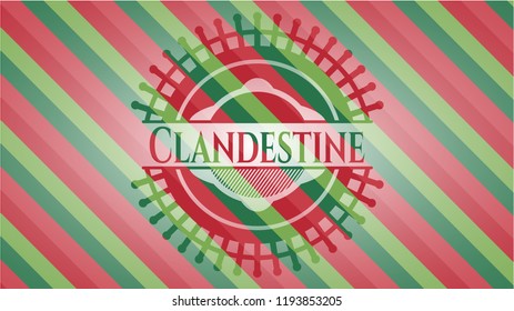 Clandestine christmas badge background.