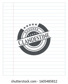 Clandestine drawn in pencil. Vector Illustration. Detailed.
