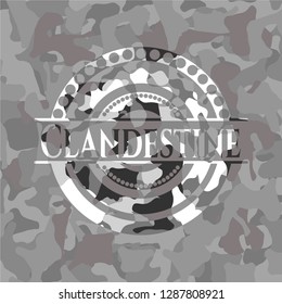 Clandestine grey camo emblem
