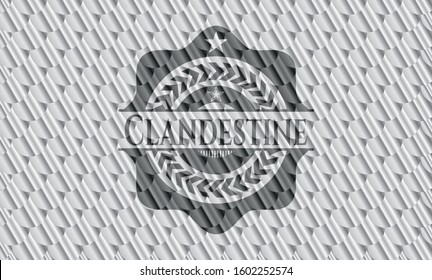 Clandestine silver badge. Scales pattern. Vector Illustration. Detailed.