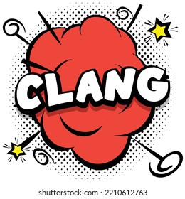 clang Comic bright template with speech bubbles on colorful frames