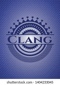 Clang with jean texture. Vector Illustration. Detailed.