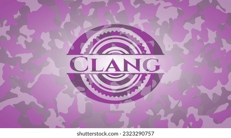 Clang pink on camo pattern. Vector Illustration. Detailed. 