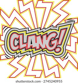 Clang Pop Art Comic Line Art 
