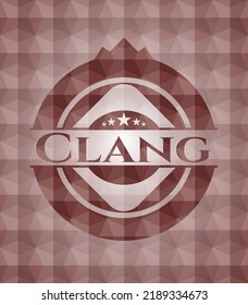 Clang red seamless geometric pattern emblem. Seamless. 