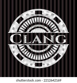 Clang silvery emblem. Vector Illustration. Mosaic. 