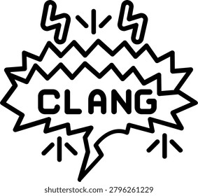 Clang Sticker Line Icon Vector Design