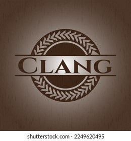 Clang wooden emblem. Vector Illustration. 