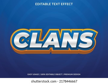 clans text effect template with abstract style use for business brand and logo