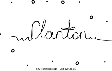 Clanton. City in the USA. One line drawing doodle hand drawn. Vector object illustration, minimalism hand drawn sketch design modern new