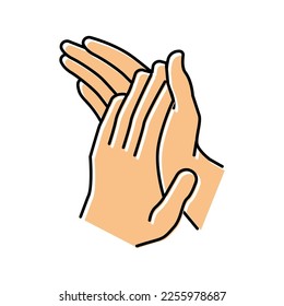 clap applause color icon vector. clap applause sign. isolated symbol illustration