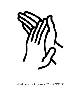 aplaude el vector de icono de la línea de aplausos. signo de aplauso aplaudible. símbolo de contorno aislado ilustración negra