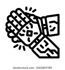 clap applause robot hand gesture line icon vector. clap applause robot hand gesture sign. isolated contour symbol black illustration