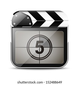 Clap board icon with countdown