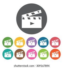 Clap Board icons set. Vector Illustration eps10
