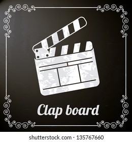 clap board over black background. vector illustration
