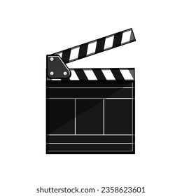 clap clapperboard cartoon. clapperboard action, director slate, camera media clap clapperboard sign. isolated symbol vector illustration