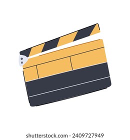 clap clapperboard cartoon. video slate, director clapboard, camera production clap clapperboard sign. isolated symbol vector illustration