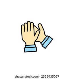 Clap colored vector icon on white background. Stock vector EPS10