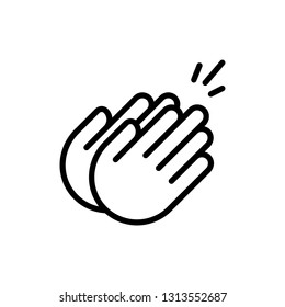 Clap Hand Icon Outline Vector