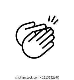 Clap Hand Icon Outline Vector