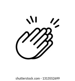 Clap Hand Icon Outline Vector