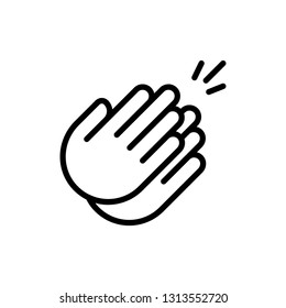 Clap Hand Icon Outline Vector