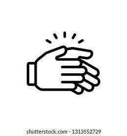 Clap Hand Icon Outline Vector