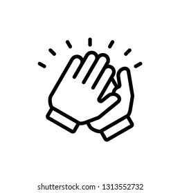 Clap Hand Icon Outline Vector