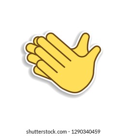 Clap Hands Colored Emoji Sticker Icon. Element Of Emoji For Mobile Concept And Web Apps Illustration.