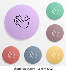 Clap hands emoji badge color set icon. Simple glyph, flat vector of emoji icons for ui and ux, website or mobile application