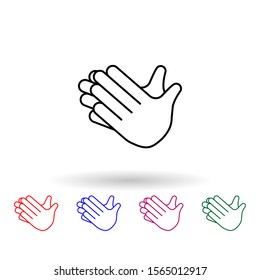 Clap hands multi color icon. Simple thin line, outline vector of emoji icons for ui and ux, website or mobile application