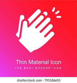 Clap Hands red and pink gradient material white icon minimal design