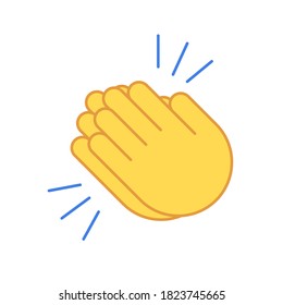 Clap Hands Vector Icon. Emoji Clap Hand Emoticon Set Encouragement Cartoon Applause Icon