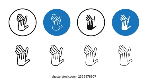 Clap icon Black line art vector logo set