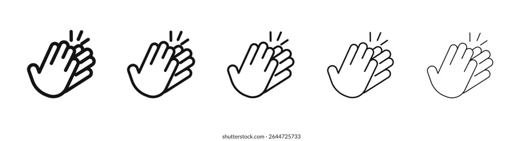 Clap icon flat illustration set logo