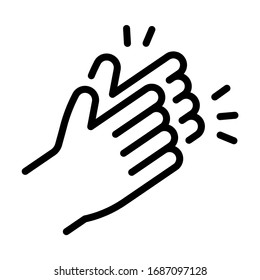 Clap icon. Line vector. Isolate on white background.