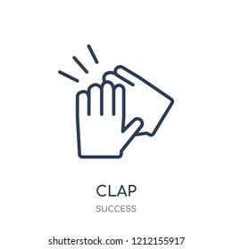 Clap icon. Clap linear symbol design from Success collection. Simple outline element vector illustration on white background.