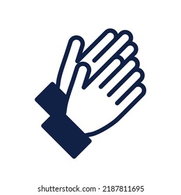 Clap icon. Simple clap hand gesture sign isolated on white background for social media, app and web design. Vector illustration