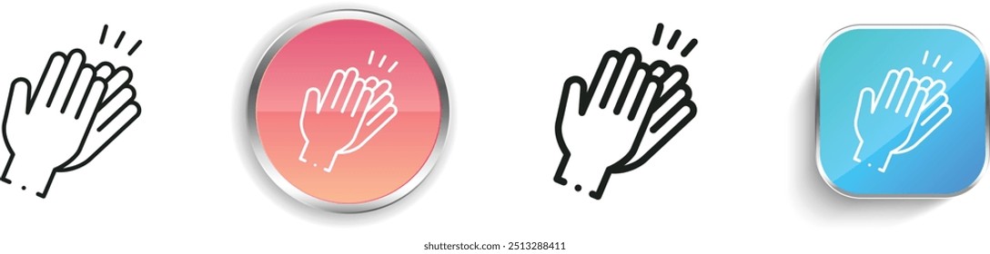 clique no ícone. Design fino, linear, regular e estilo botão isolado no fundo branco