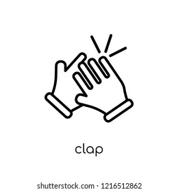 clap icon. Trendy modern flat linear vector clap icon on white background from thin line Success collection, outline vector illustration