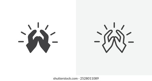 Clap icon vector icon set in black and white color.