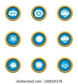 Clap icons set. Flat set of 9 clap vector icons for web isolated on white background