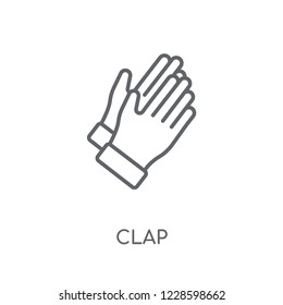 Clap linear icon. Modern outline Clap logo concept on white background from Startup Strategy and Success collection. Suitable for use on web apps, mobile apps and print media.