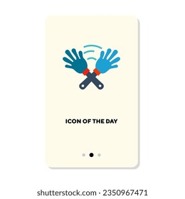 Clap toys on white background. Noisemaker, fan attributes cartoon illustration. Entertainment concept. Vector illustration symbol elements for web design and apps