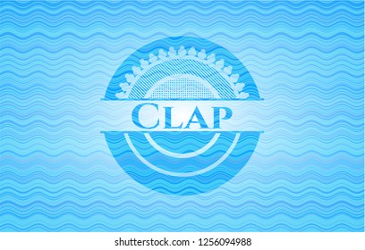 Clap water representation emblem background.